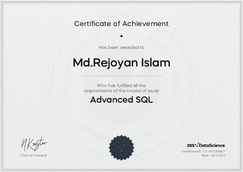 Advanced SQL